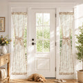 Taupe Linen Floral 72 Inch Rod Pocket Curtains 2 Panels D29799