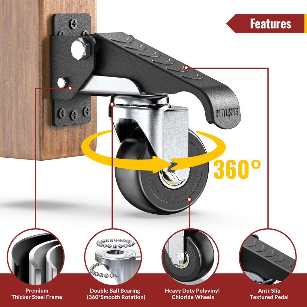 Heavy Duty Retractable Casters 700 lbs 4 Casters B3910