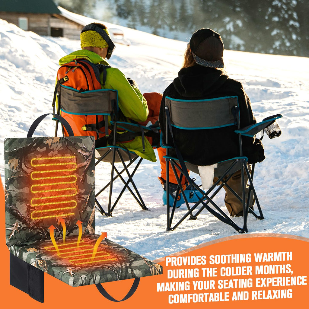 Heated Hunting Seat Cushion with Back Support, Wood Camo, 2 Pcs T187