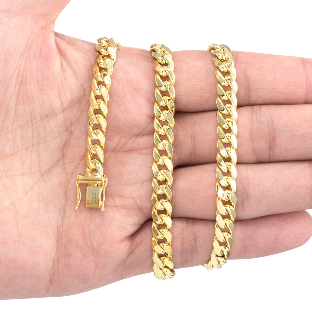 10k Yellow Gold Cuban Link Chain Necklace H308016