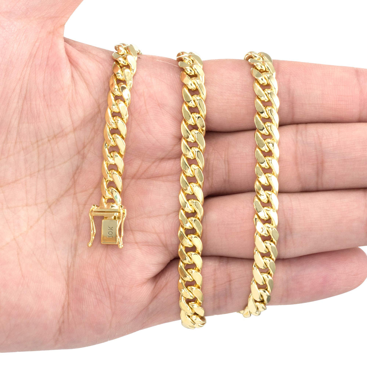 10k Yellow Gold Cuban Link Chain Necklace H308016