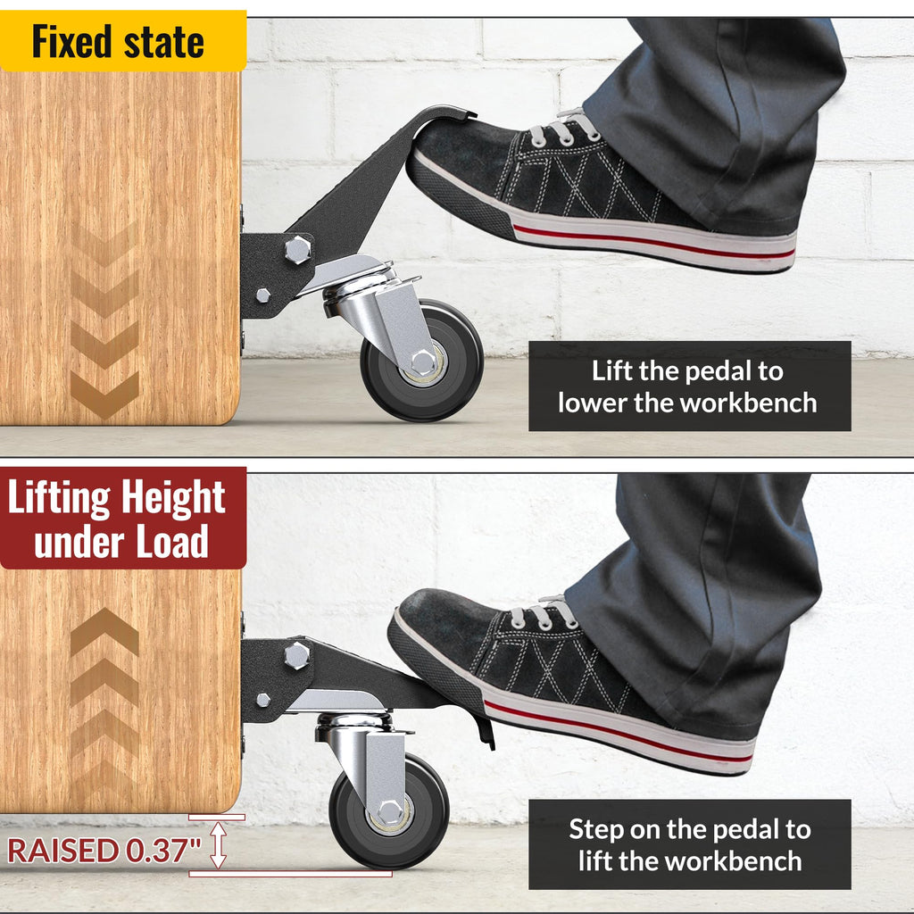 Heavy Duty Retractable Casters 700 lbs 4 Casters B3910