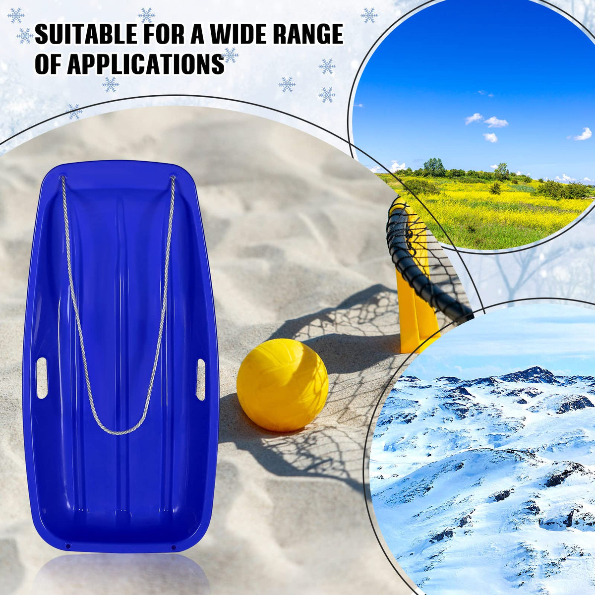6 Pcs 35 in Plastic Snow Sled H194