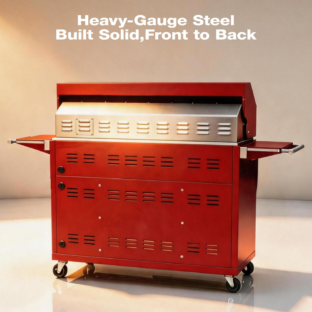 49" 5-Burner Red Propane Gas BBQ Grill Z958