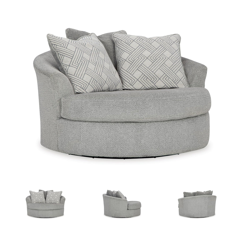 Round Velvet Oversized Swivel Accent Chair A4097