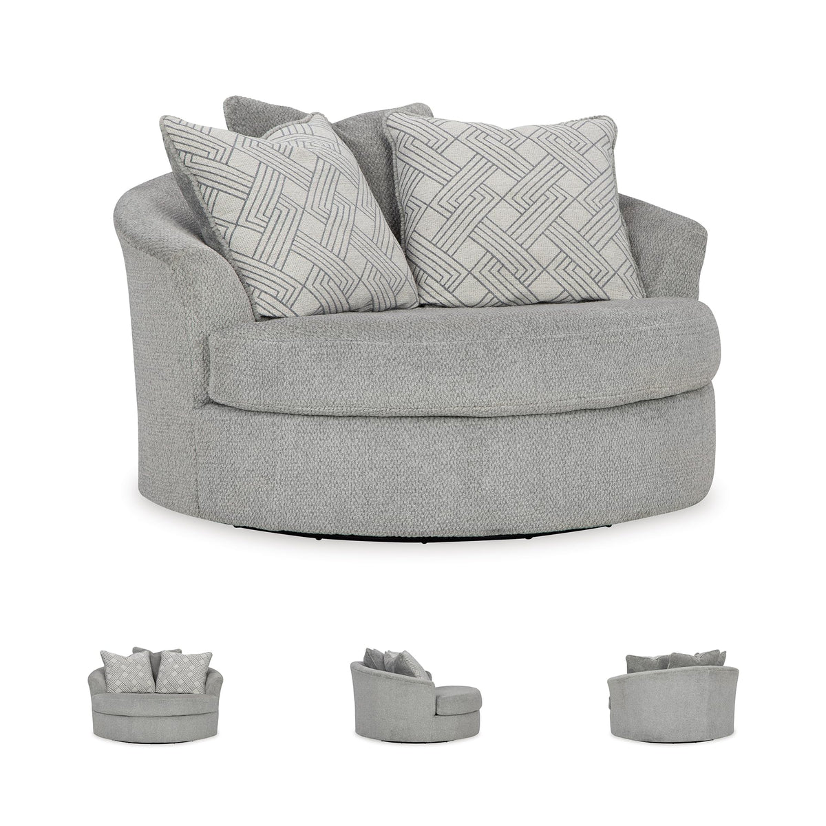 Round Velvet Oversized Swivel Accent Chair A4097