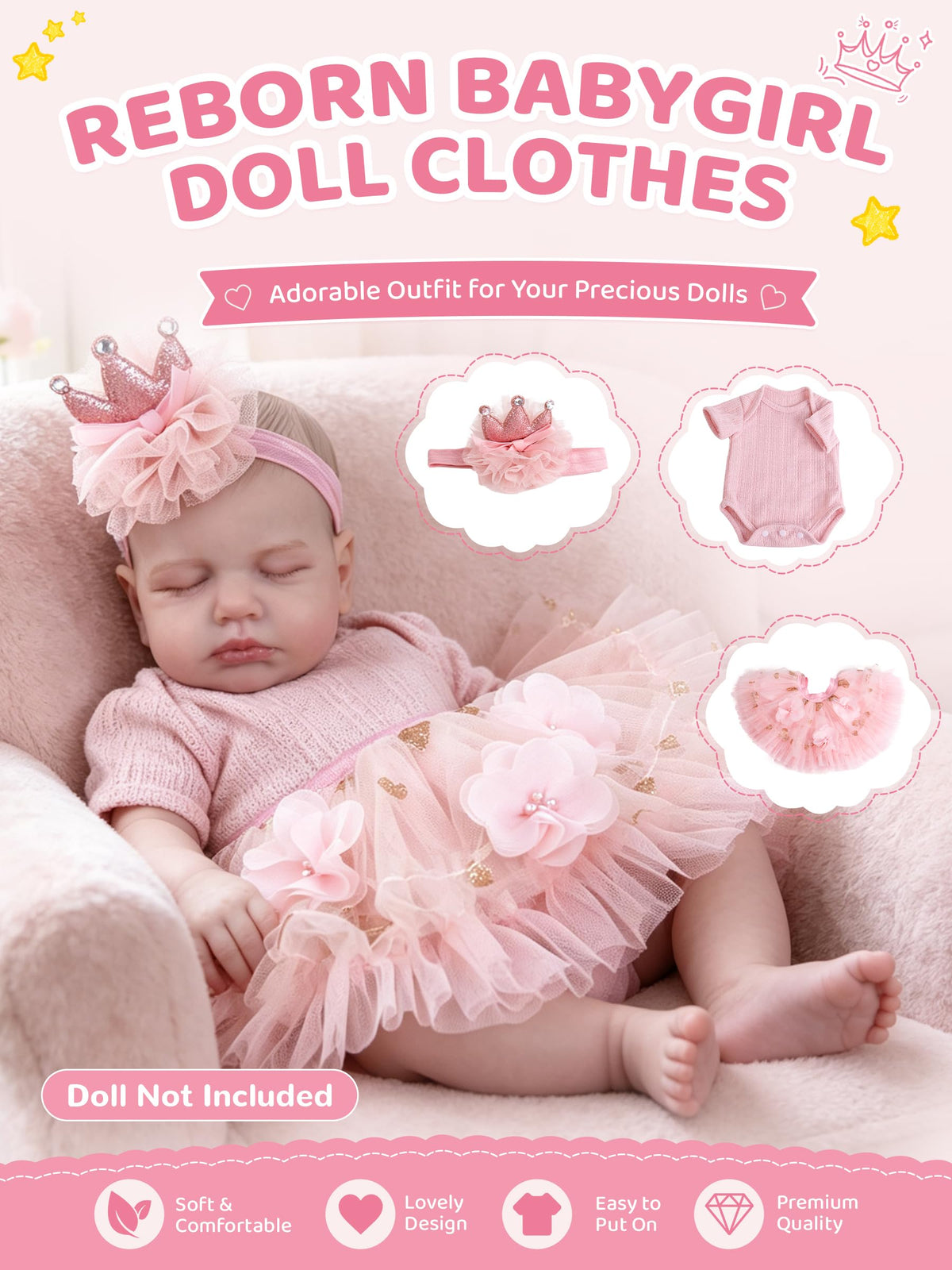 Pink Baby Doll Clothes 17-20 Inches S591