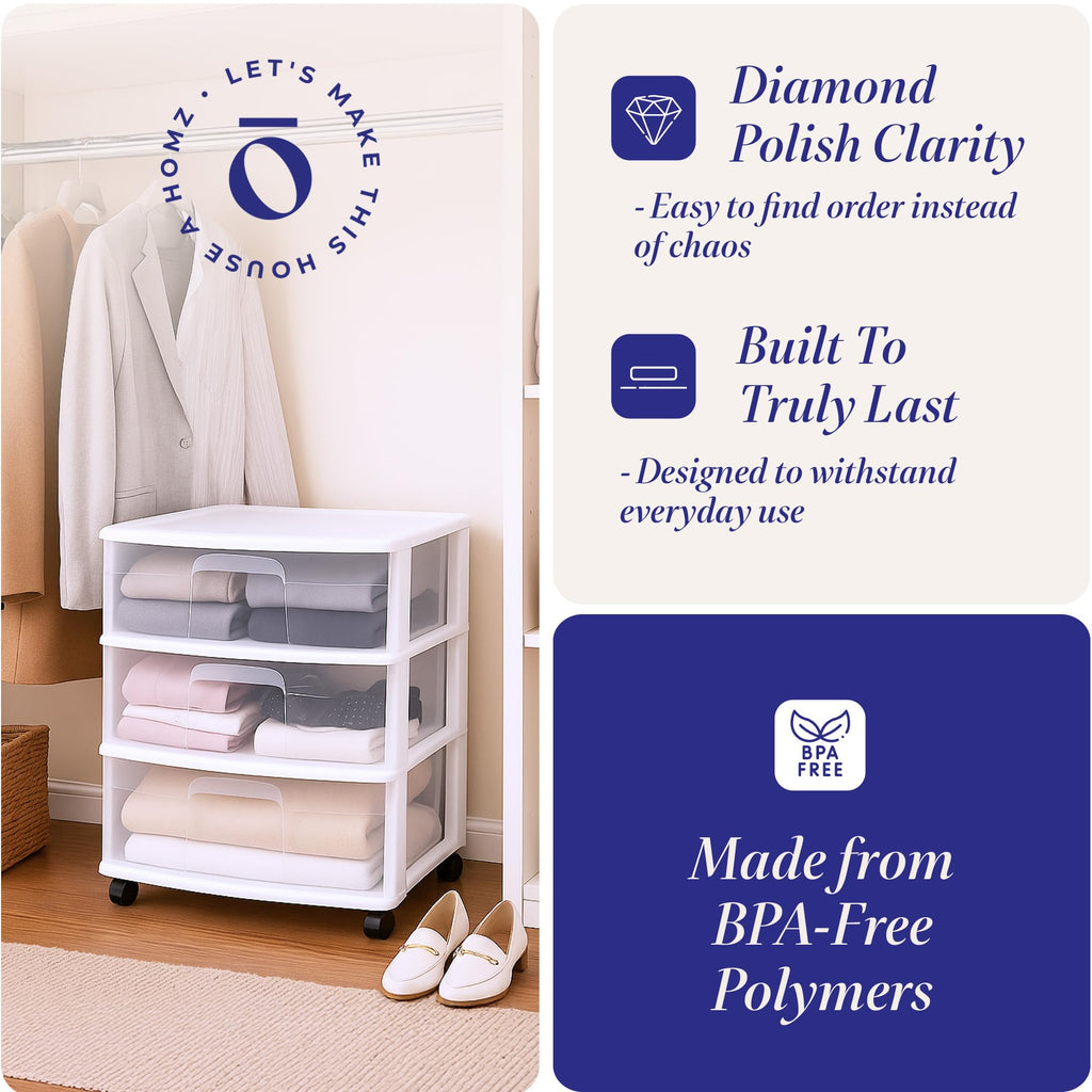 White 3-Tier Storage Cart 2 Pack U5534