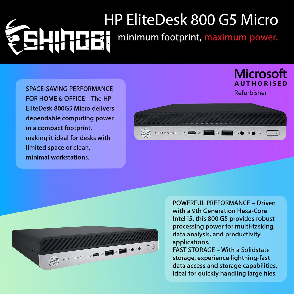 Mini PC Intel Core i5-9500T 16GB RAM 512GB NVMe Windows 11 Pro O5583
