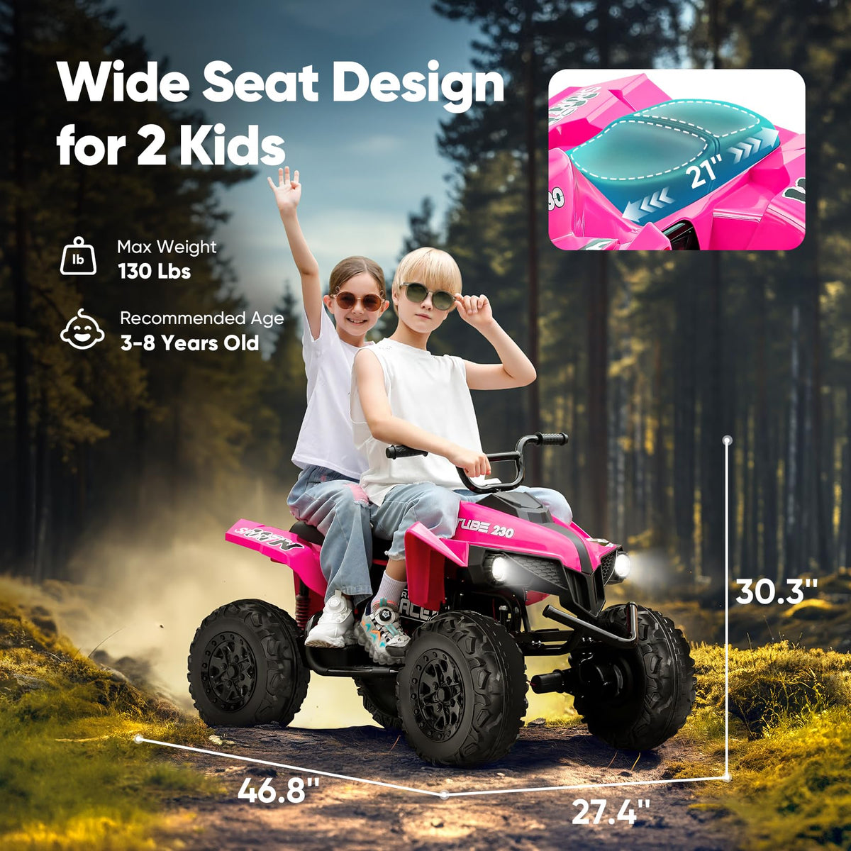 24V 2 Seater 4WD Ride on ATV O16526