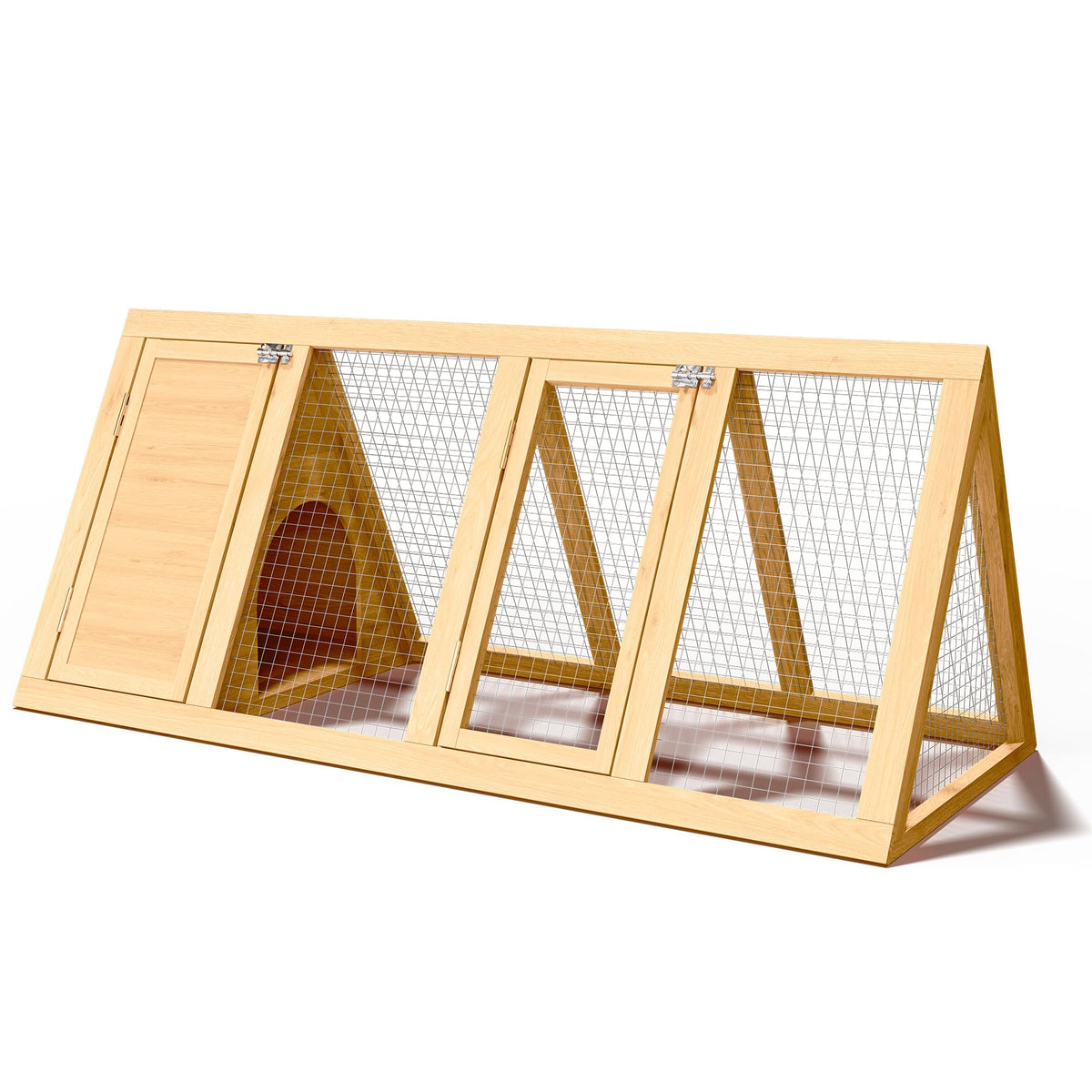 A-Frame Wooden Rabbit Hutch with Run S478150