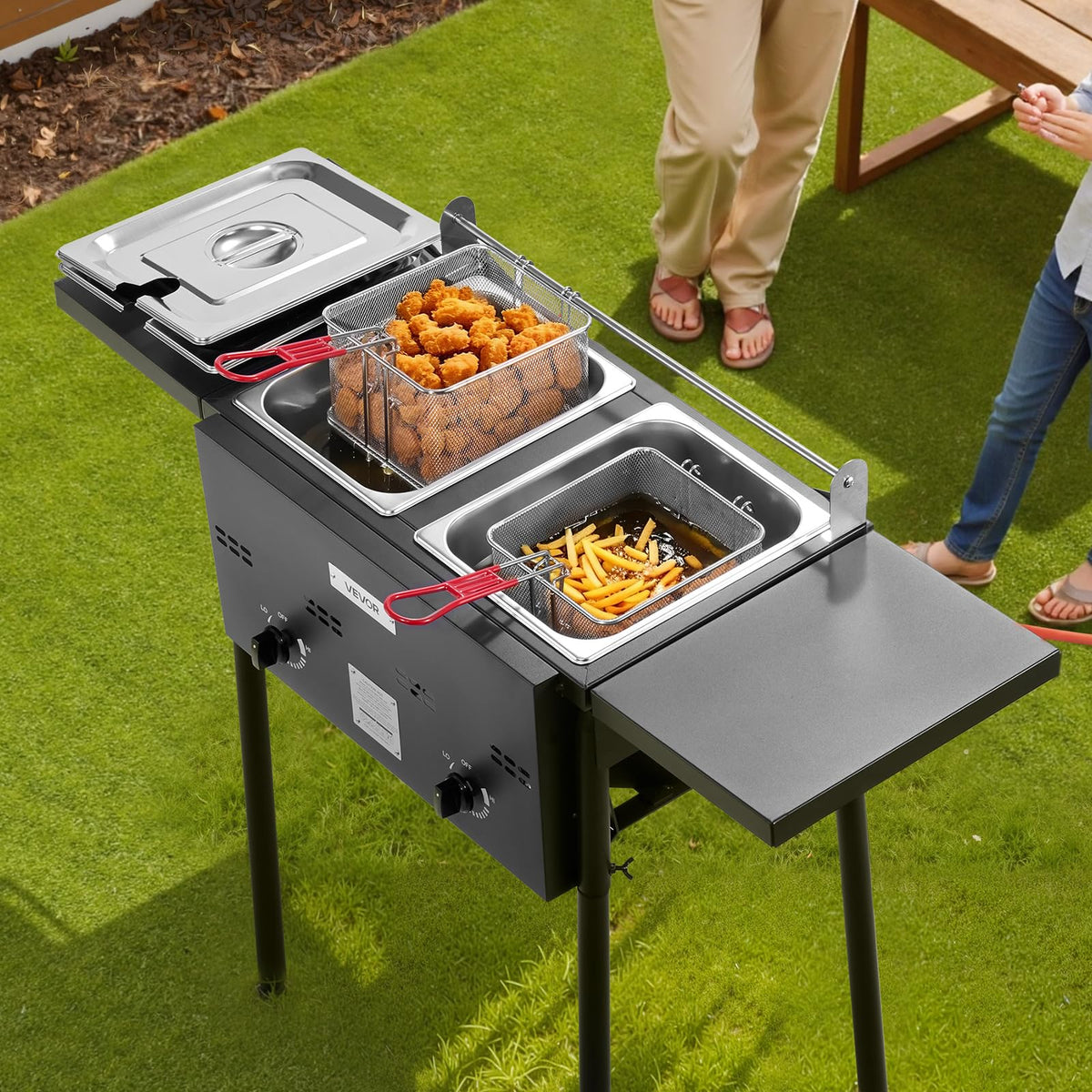 16 Qt Stainless Steel Double Burner Propane Fryer L566394