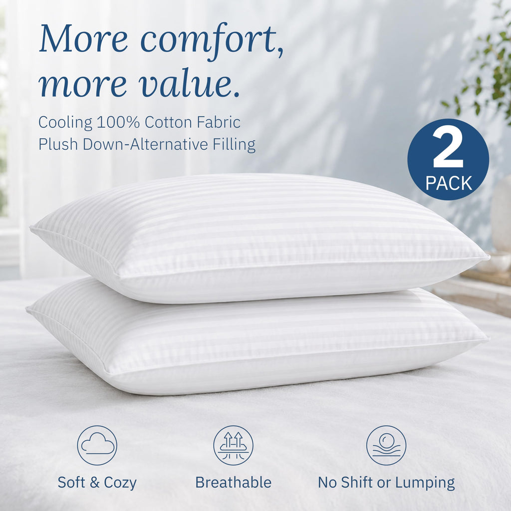 White King Size Bed Pillows Set of 2 D594948