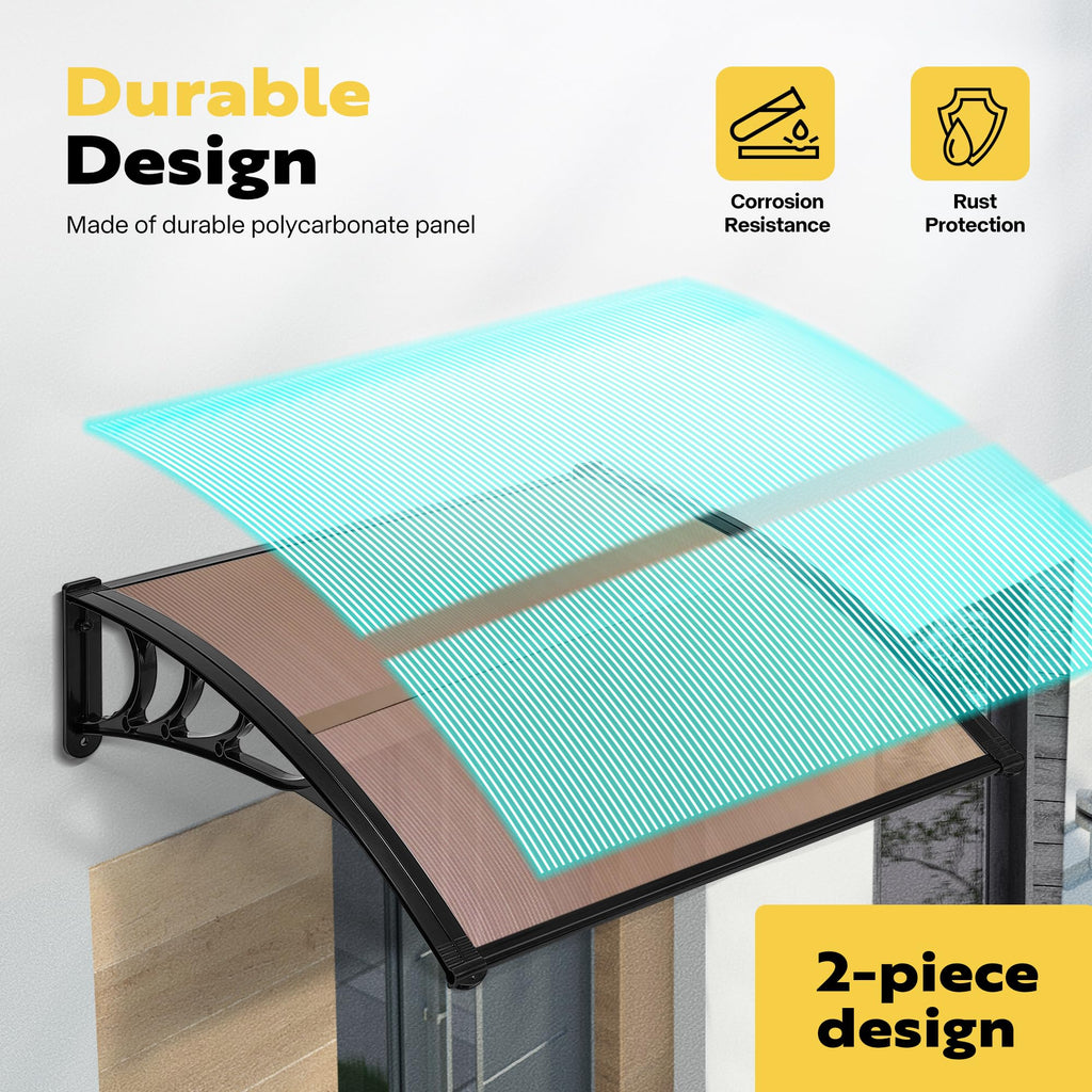 Polycarbonate Window Door Awning Brown 38 Inch x 78 Inch X74921