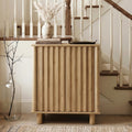 Brown Oak Fluted Sideboard Buffet Cabinet X4304