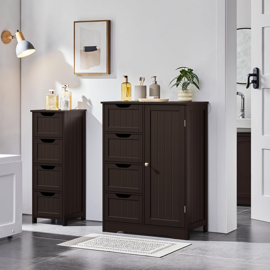 Espresso 4 Drawer Bathroom Storage Cabinet O8344