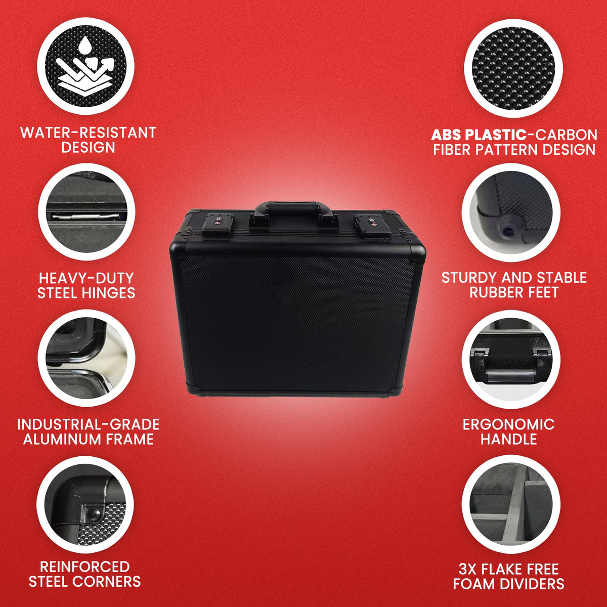 Black 3 Row Graded Card Storage Box with TSA Lock J54646