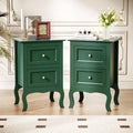 Green Nightstand Set of 2 Wood P92592