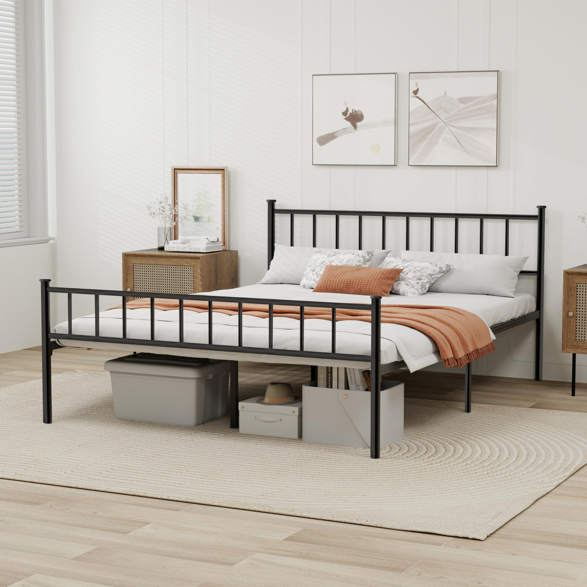 Black Full Size Metal Platform Bed Frame I63159
