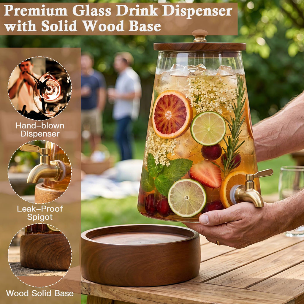 1.7 Gallon Glass Beverage Dispenser with Spigot G787123