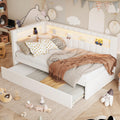 White Twin Size Upholstered Daybed with Trundle H345542