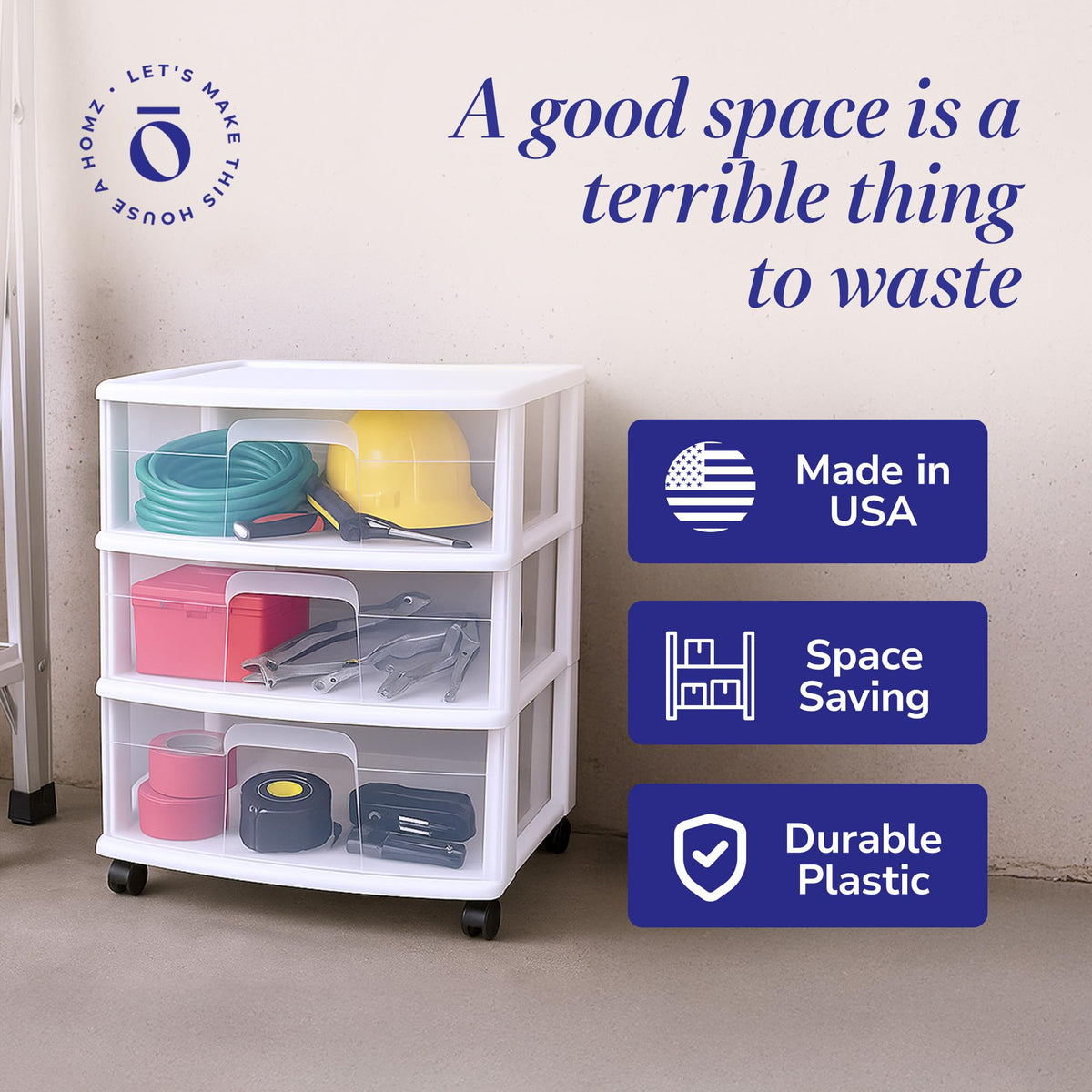 White 3-Tier Storage Cart 2 Pack U5534