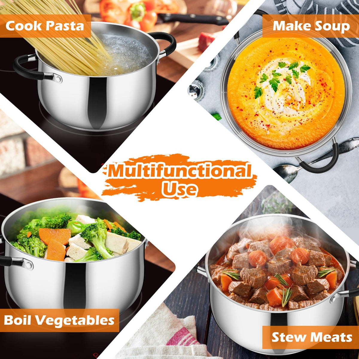 6 Quart Stainless Steel Stock Pot G2582