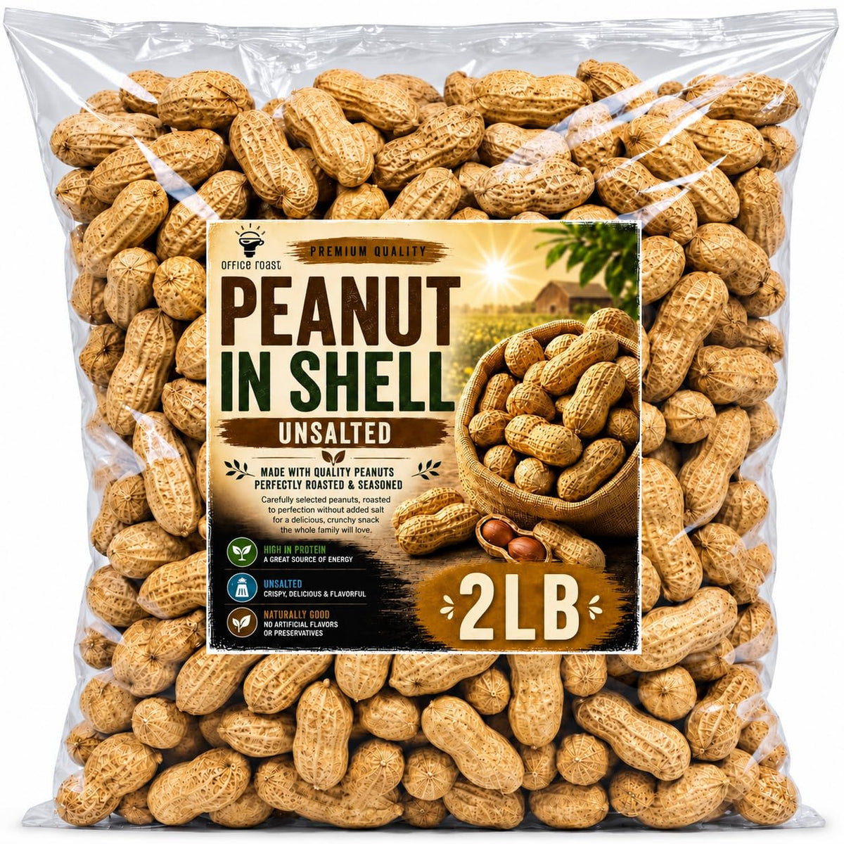 2 LB Unsalted Roasted Peanuts In Shell M221432