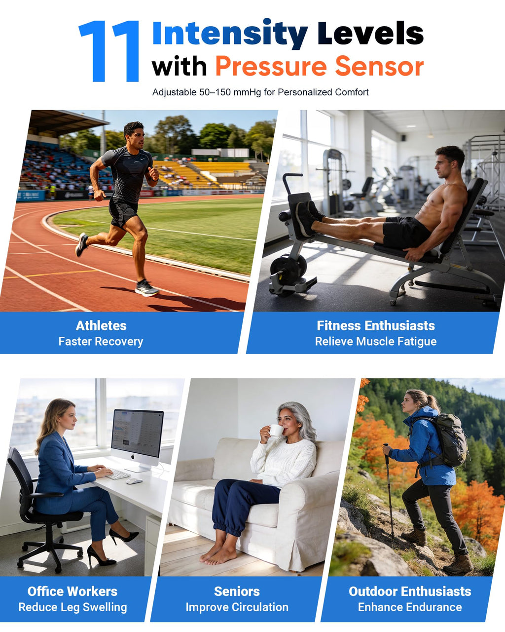 Air Compression Leg Massager with Heat W340