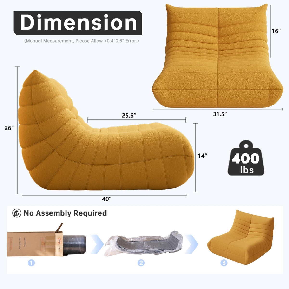 Giant Bean Bag Chair with Memory Foam Z417