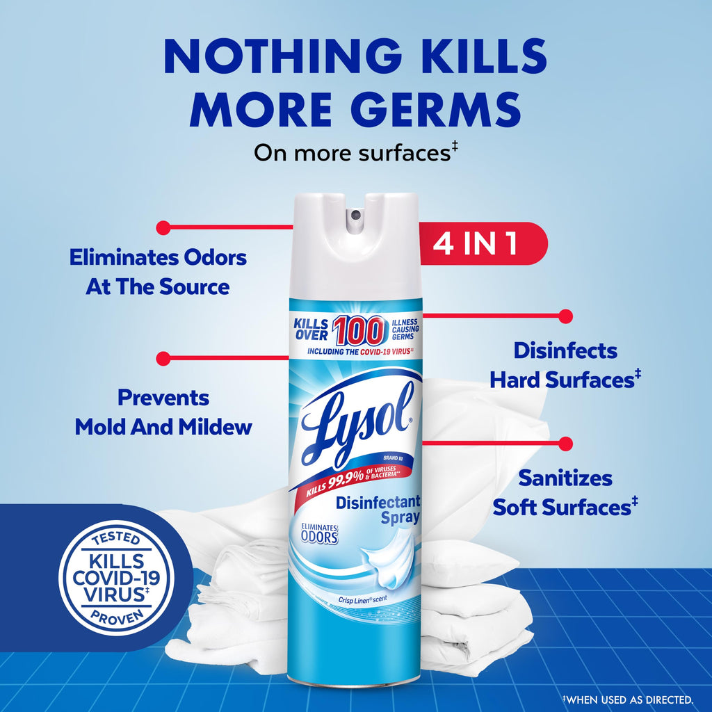 Disinfectant Spray Crisp Linen 19 oz 2 Pack H248837