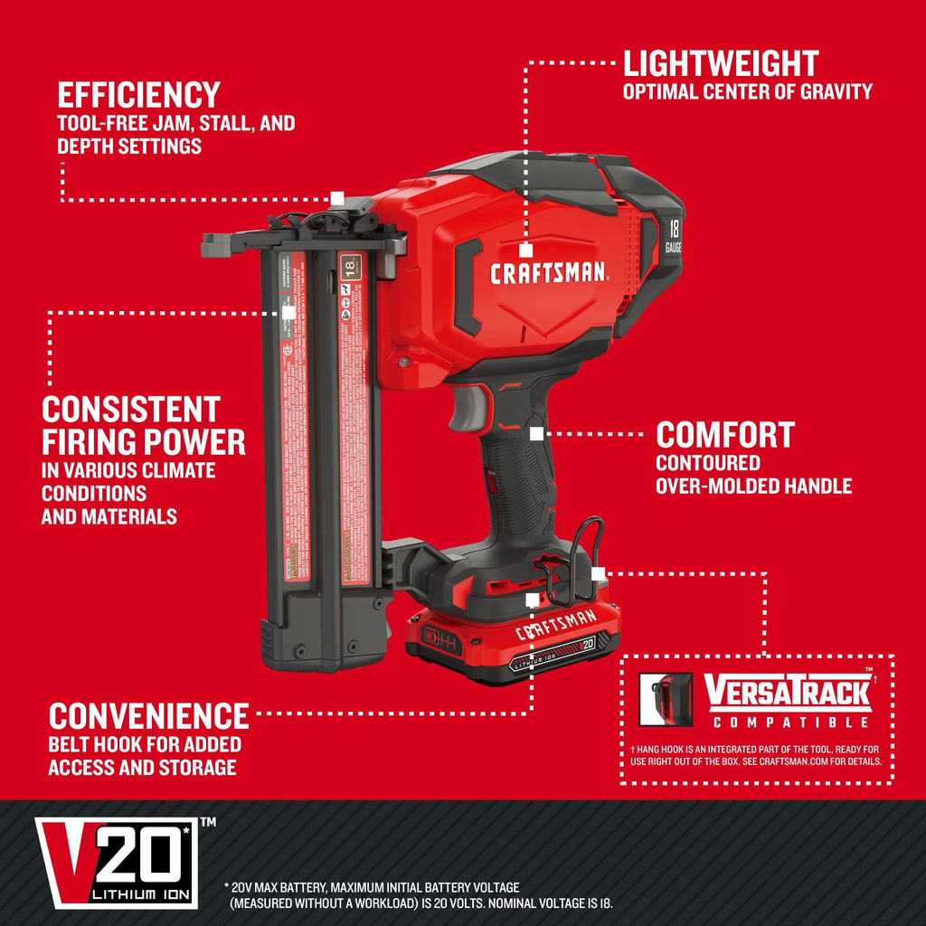 V20 Cordless Brad Nailer 18 Gauge H643292