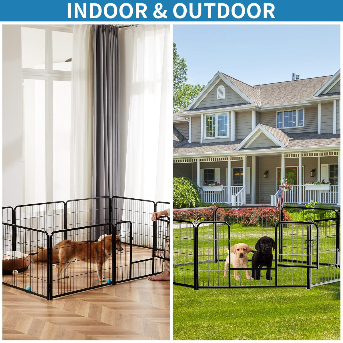 40 Inch 16 Panels Metal Dog Playpen J1403