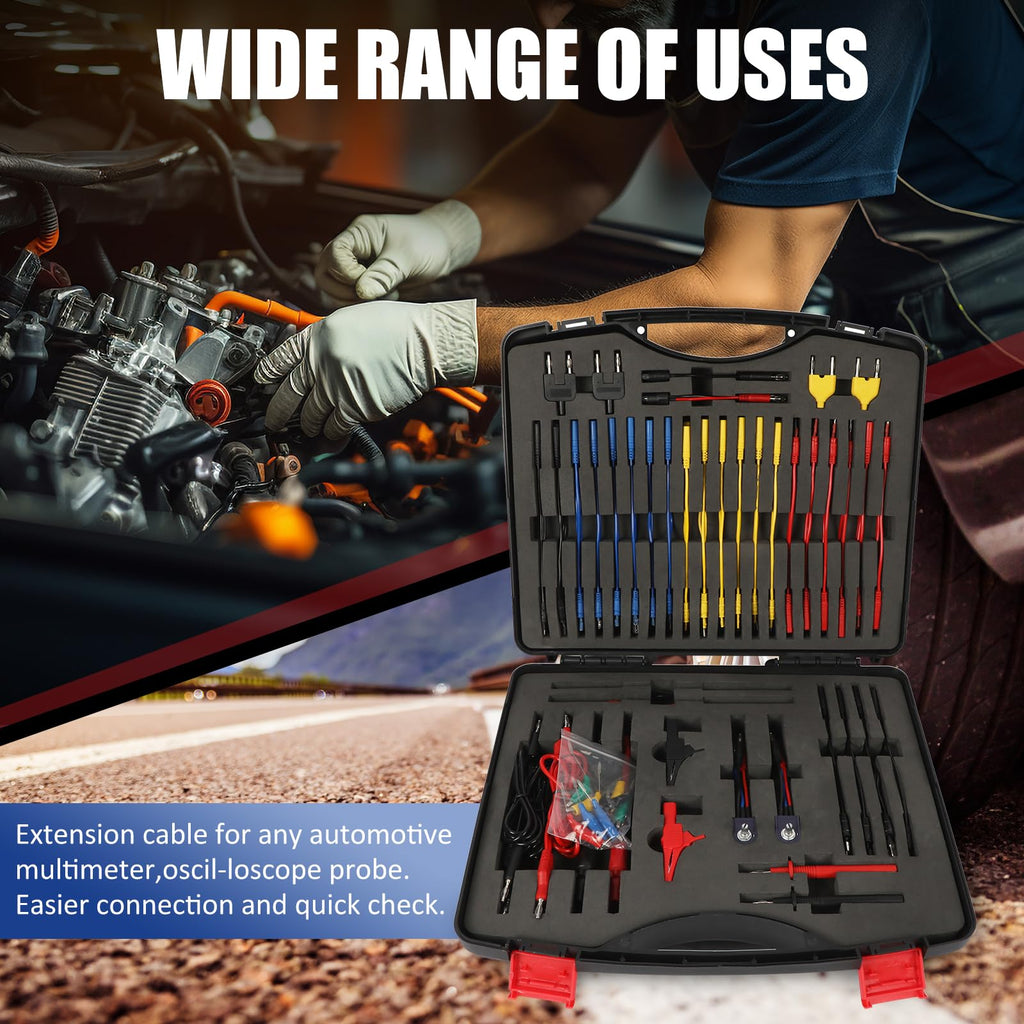 110 Pcs Automotive Circuit Test Lead Kit with Black Carrying Case S140
