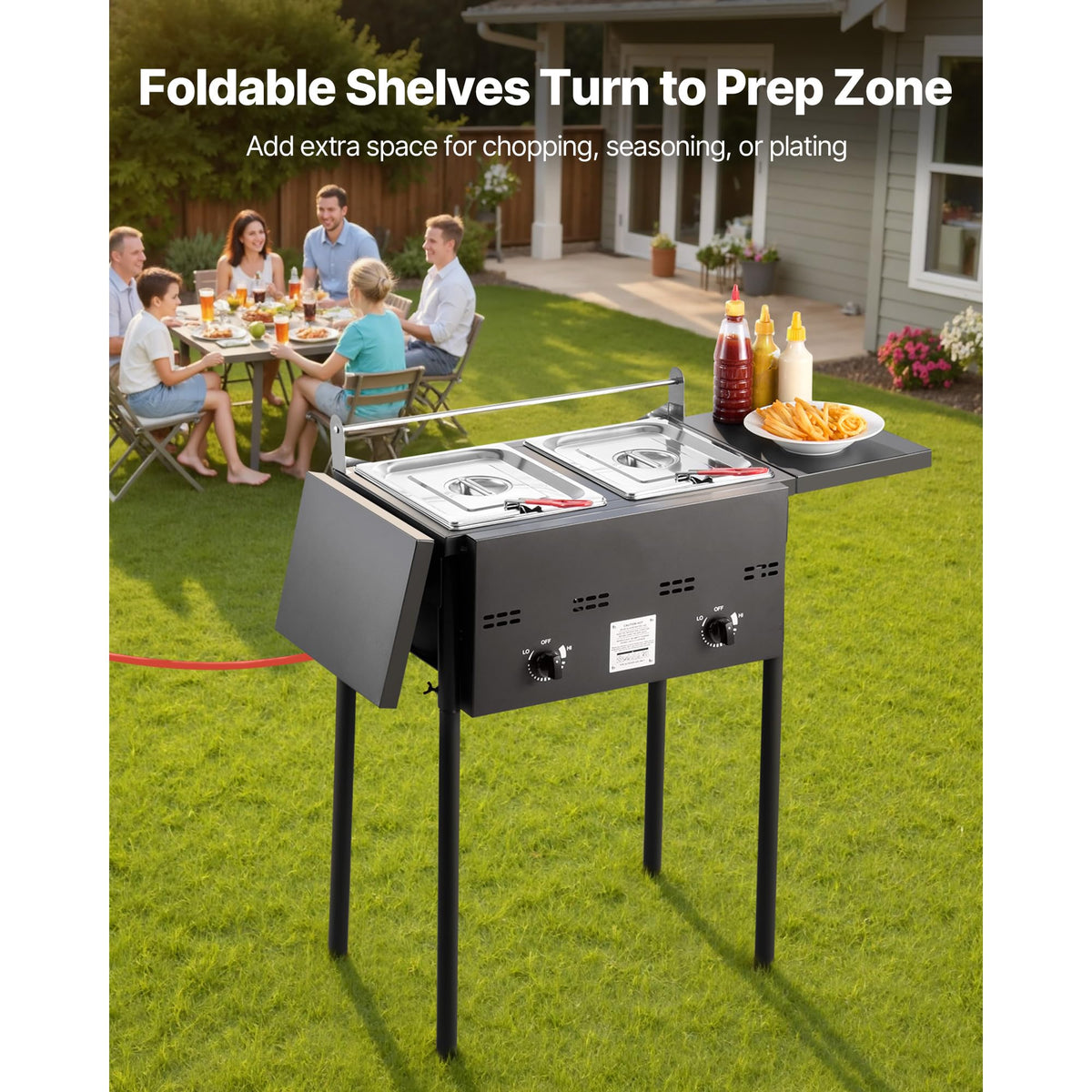 16 Qt Stainless Steel Double Burner Propane Fryer L566394