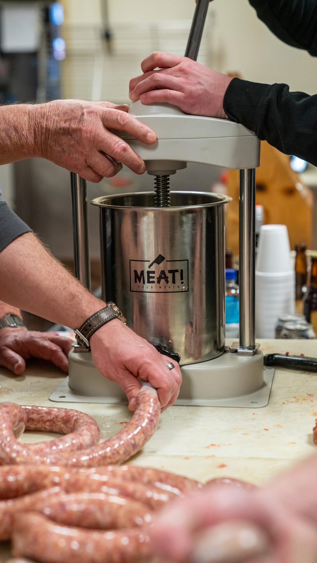 15 Pound Vertical Sausage Stuffer with Stainless Steel Gears L808