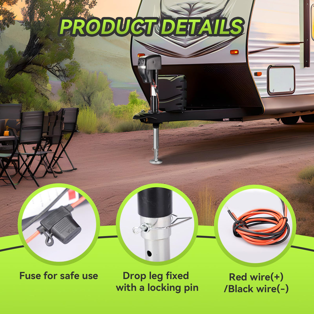Electric A-Frame Trailer Jack 18" Lift X516