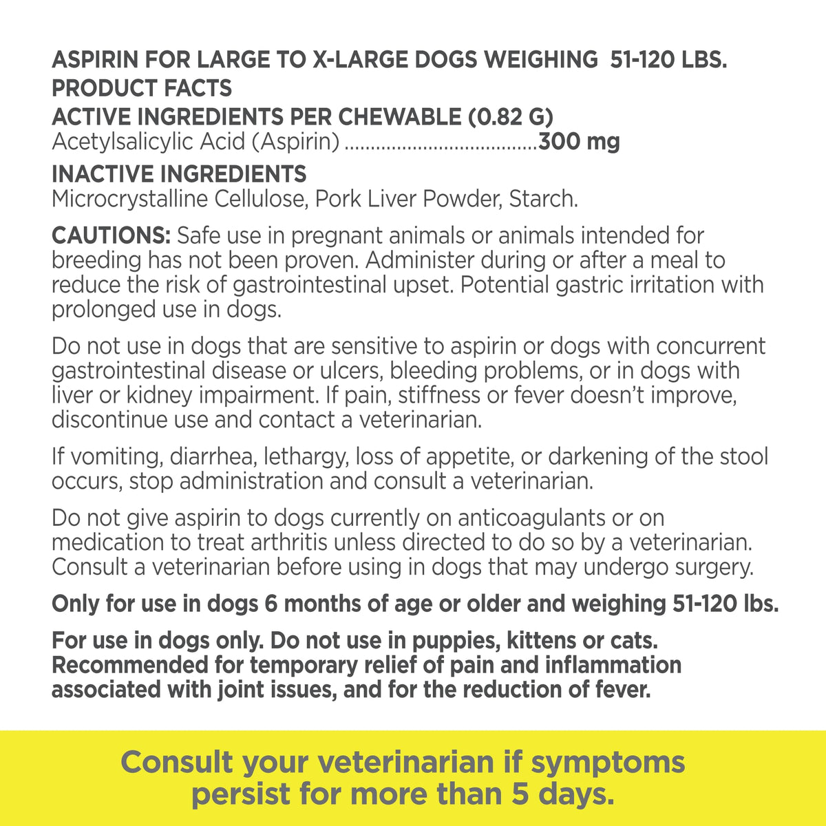 Canine Aspirin 120 ct V240113