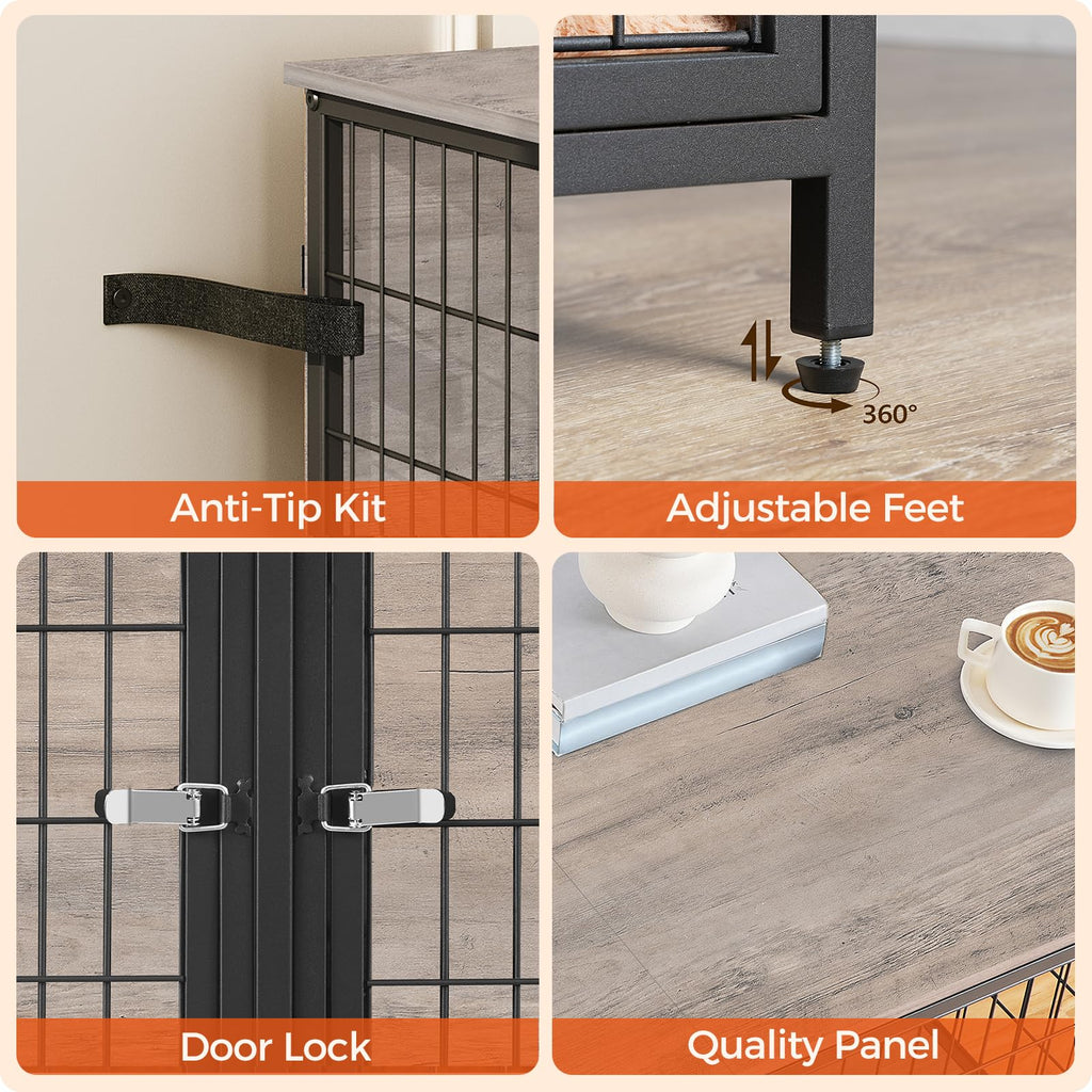 Greige Dog Crate Furniture V25462