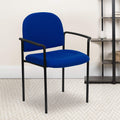 Navy Fabric Stackable Steel Side Chair I664
