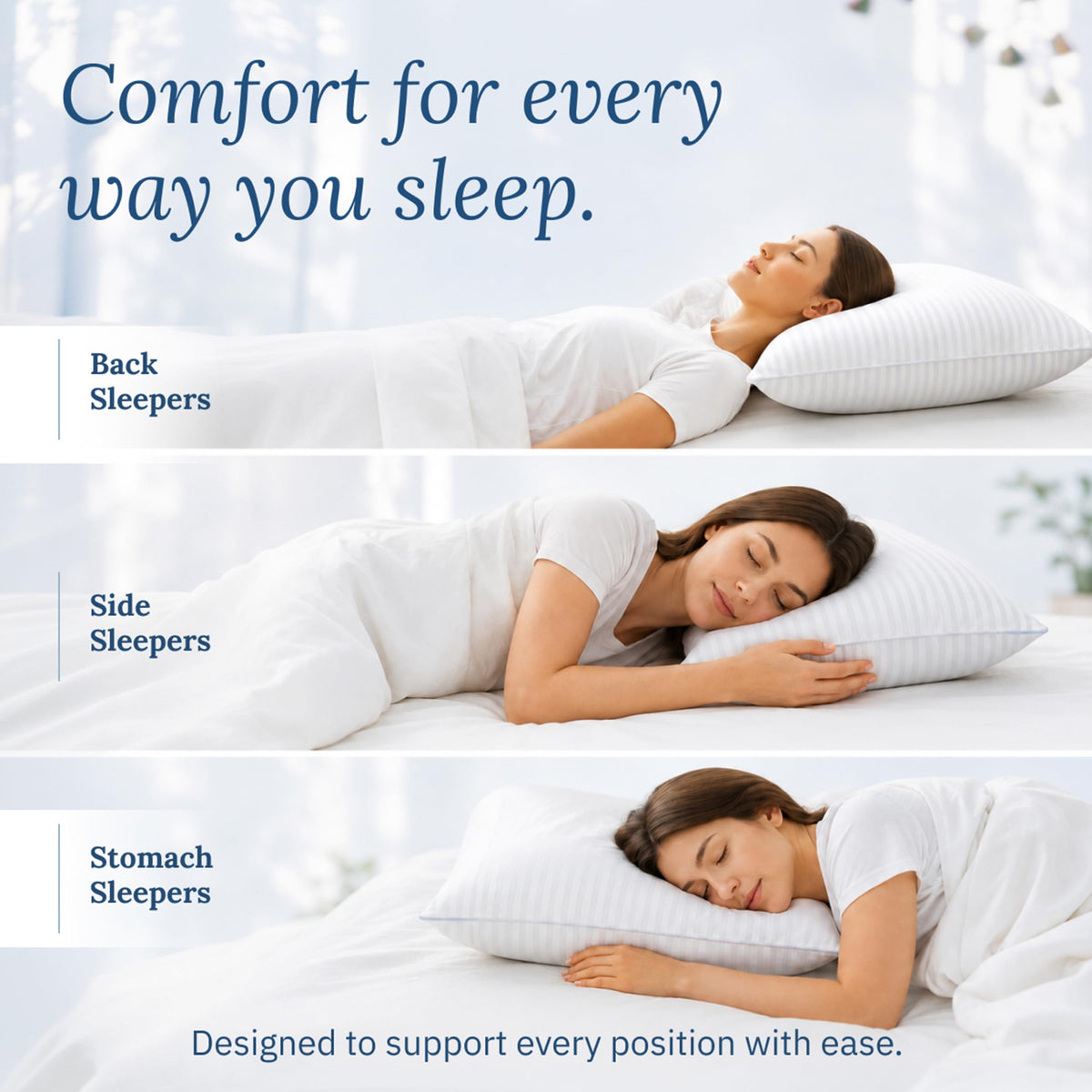 White King Size Bed Pillows Set of 2 D594948