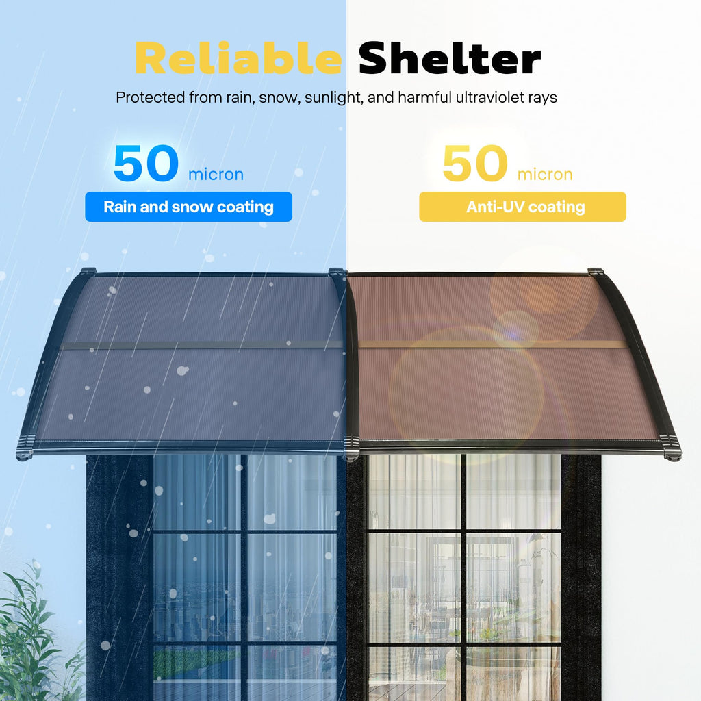 Polycarbonate Window Door Awning Brown 38 Inch x 78 Inch X74921