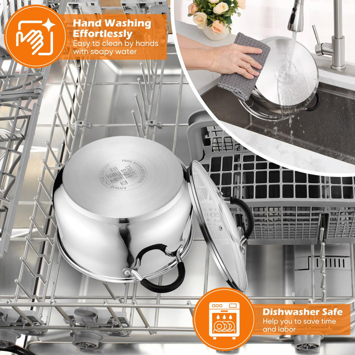 6 Quart Stainless Steel Stock Pot G2582
