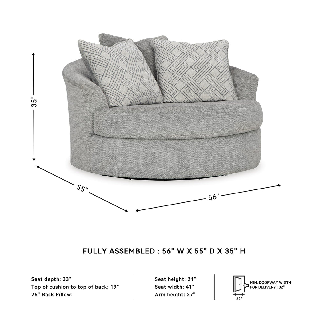 Round Velvet Oversized Swivel Accent Chair A4097