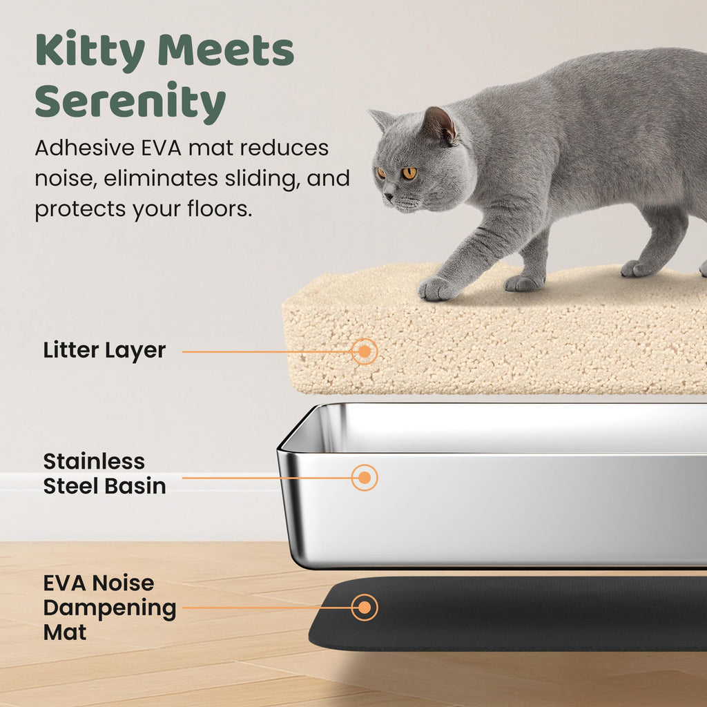 XL Stainless Steel Enclosed Litter Box with Lid H45476