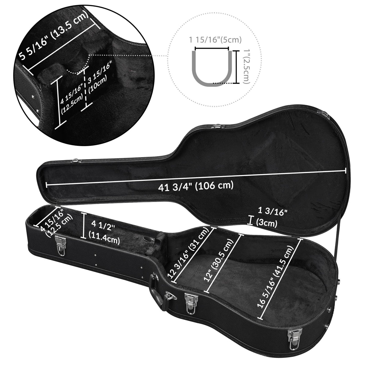 Dreadnought 41 Inch Wooden Hardshell Guitar Case P28724