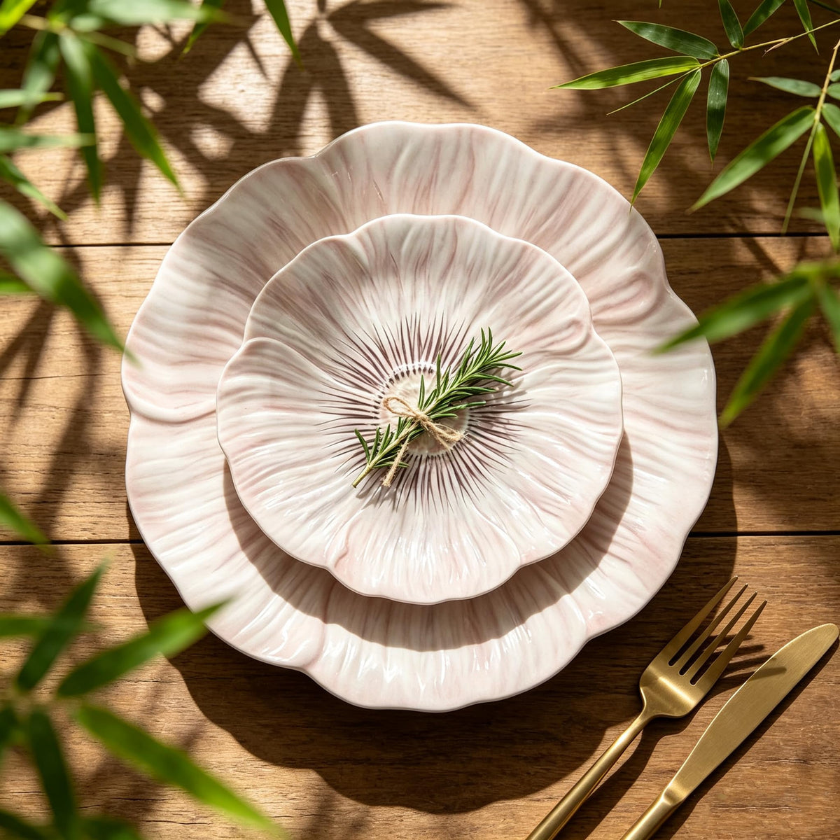 Ceramic Dinnerware Set of 12, Plates and Bowls Set for 4 J418256