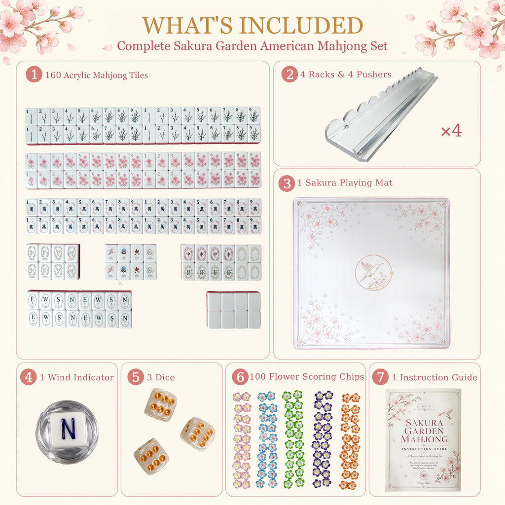 American Mahjong Set with Racks, Mat & Tote A6748