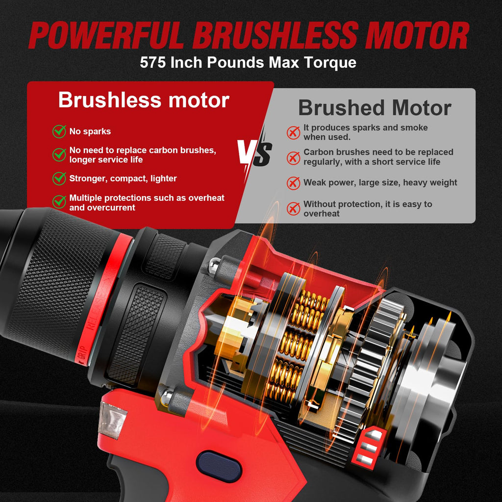 21V Brushless Cordless Drill with 2.0Ah Power Pack and Charger W9511