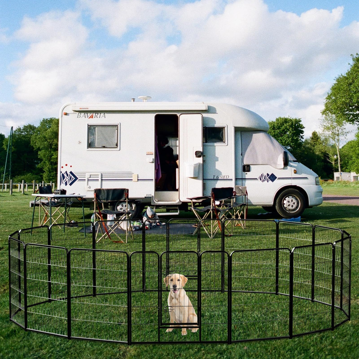 40 Inch 16 Panels Metal Dog Playpen J1403